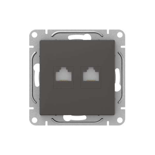 Механизм розетки RJ45 - 2шт  (cat5)  мокко Эпика EKF