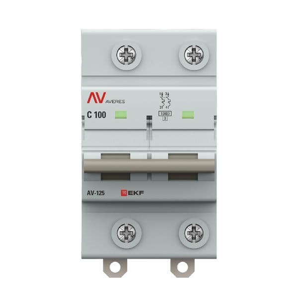 Выключатель автоматический AV-125 2P 100A (D) 10kA AVERES