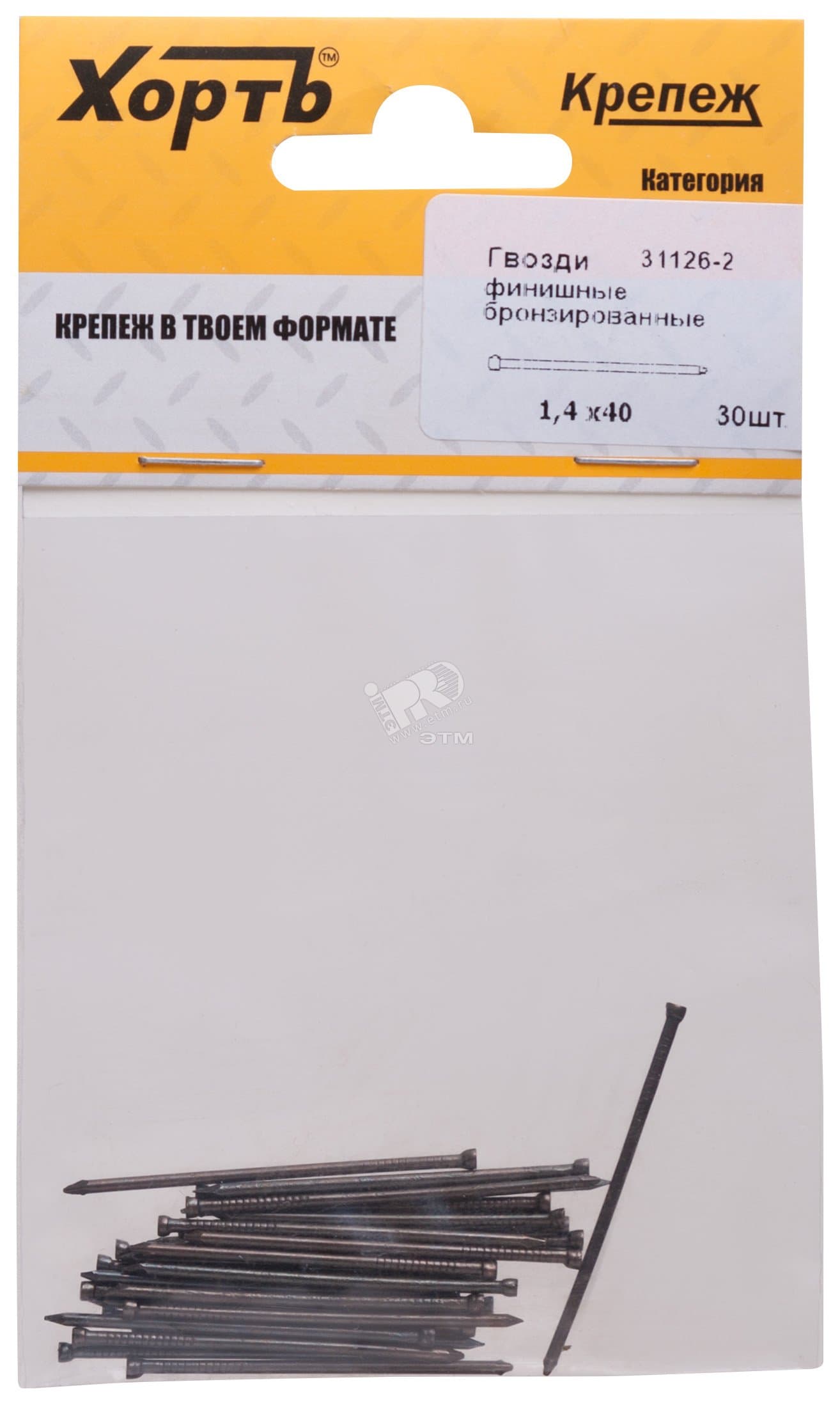 Гвоздь финишный 1.4х40 бронзированный (30шт)