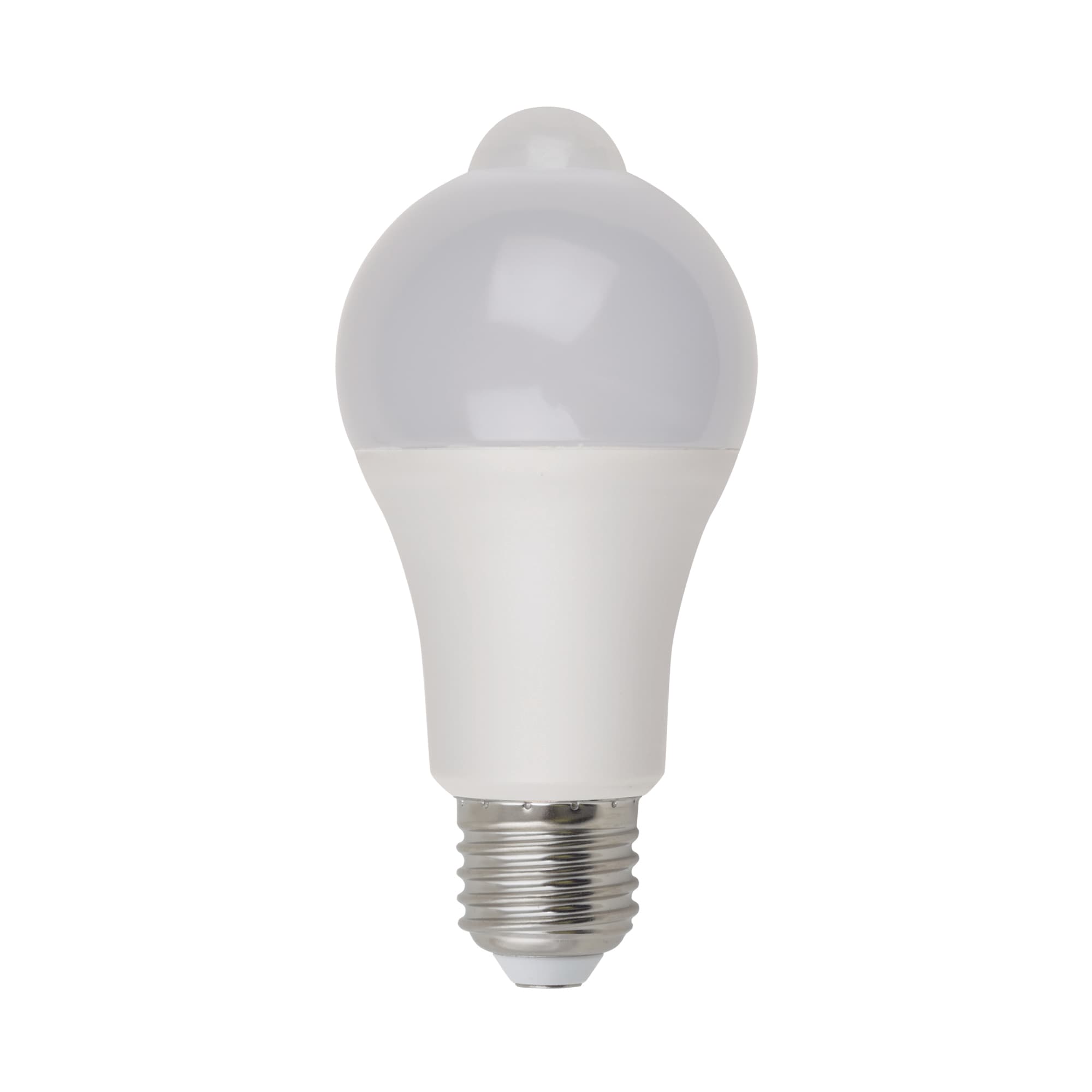 Лампа светодиодная с датчиком освещенности и датчиком движения LED-A60-12W/4000K/E27/PS+MS PLS10WH Форма A матовая (4000K) Картон