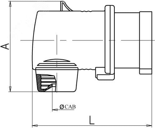 Вилка кабельная угловая IP44 16A 3P+E 400В