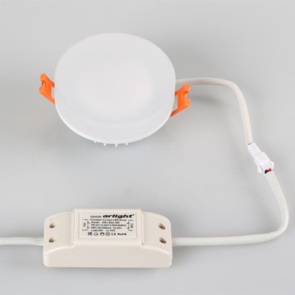 Светильник LTD-80R-Opal-Roll 5W Warm White (ARL, IP40 Пластик, 3 года)