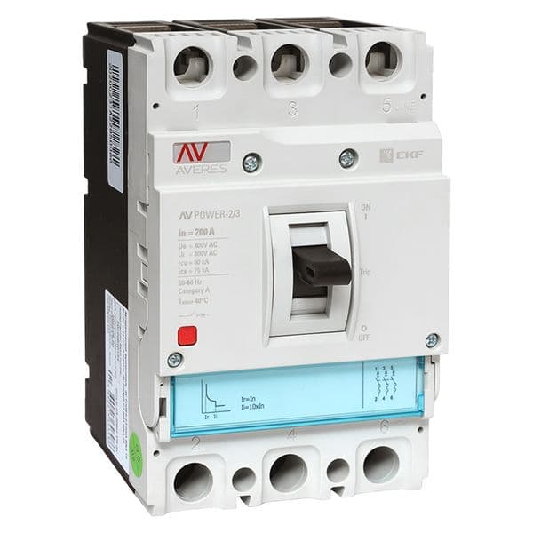 Выключатель автоматический AV POWER-2/3 200А 80kA TR AVERES