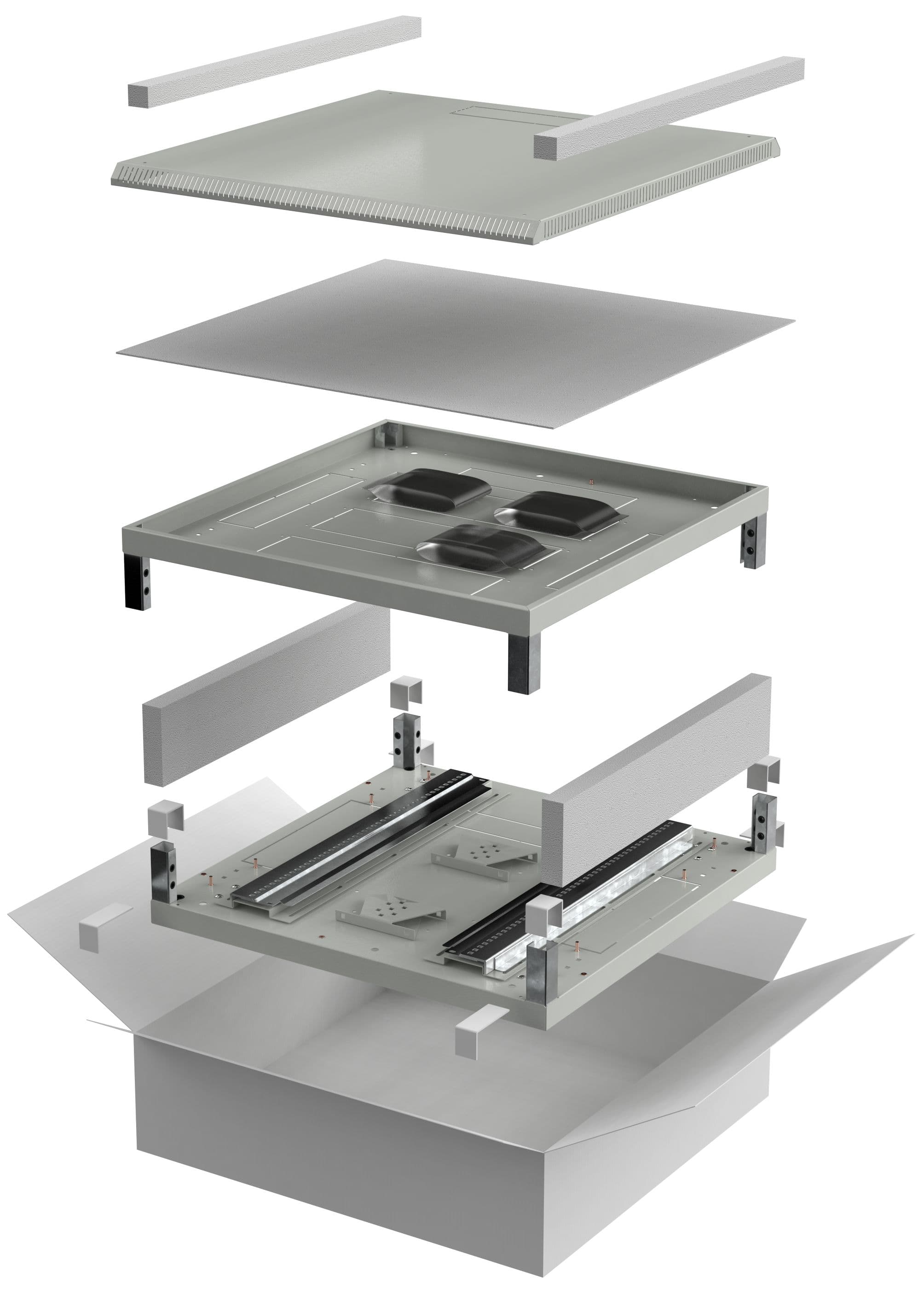 Комплект основание и крыша 800х1000мм шкафа 28-47U LINEA N сер.