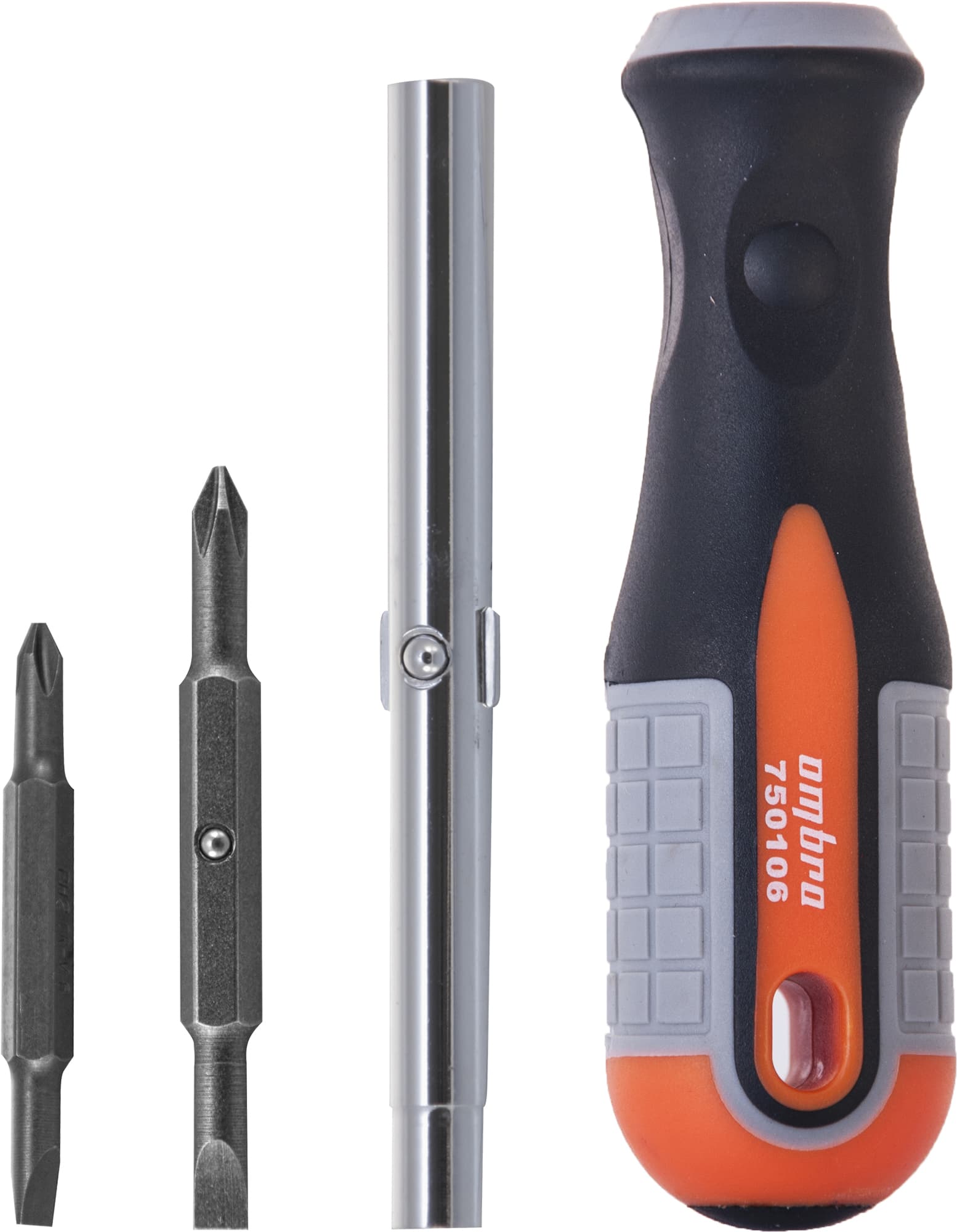 Отвертка стержневая 6 в 1 ROUND GRIP 1/4'',5/16''DR, SL5,6, PH1,2