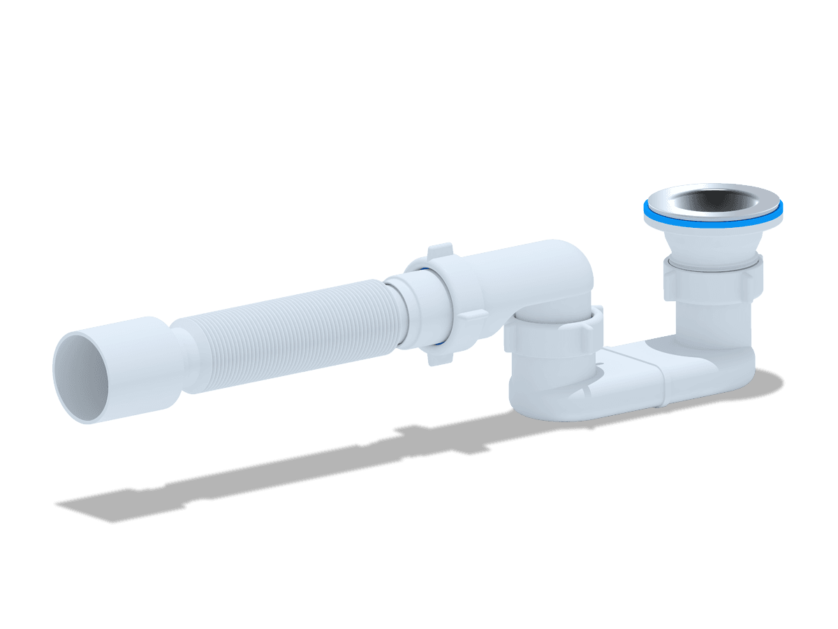 Сифон для душевого поддона АНИ 1 1/2'X40 плоский с гибкой трубой 40х50