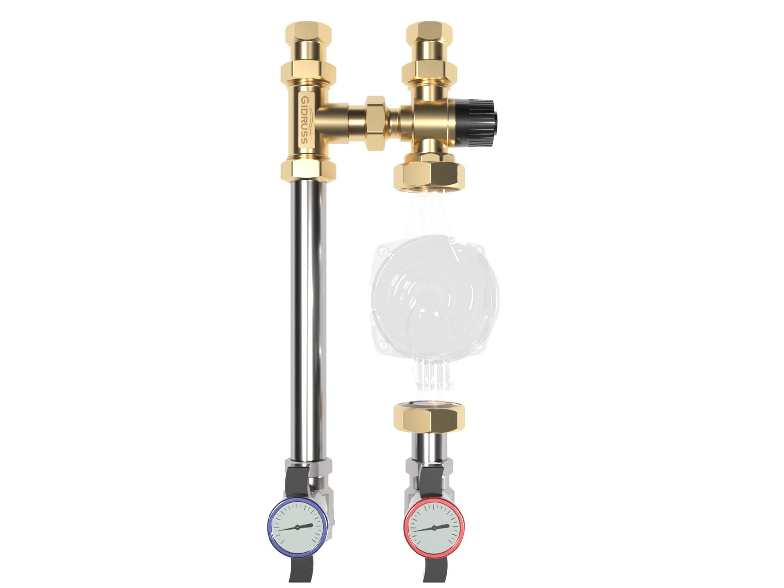 Группа насосная NGSS-20CTS 3/4' прямая, термостатический смеситель KVs 2.5, 35-60 град.