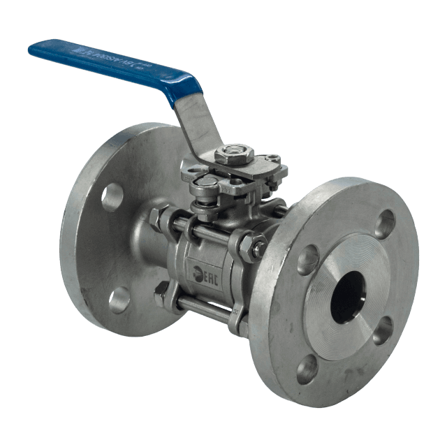 Кран шаровый фланцевый под привод нержавеющий (3PC), AISI304 DN32 (1 1/4'), (CF8), PN16