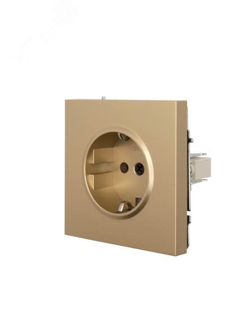 ZIMA Розетка с заземлением, 16 А, механизм, золото Lezard 704-3688-122BQC