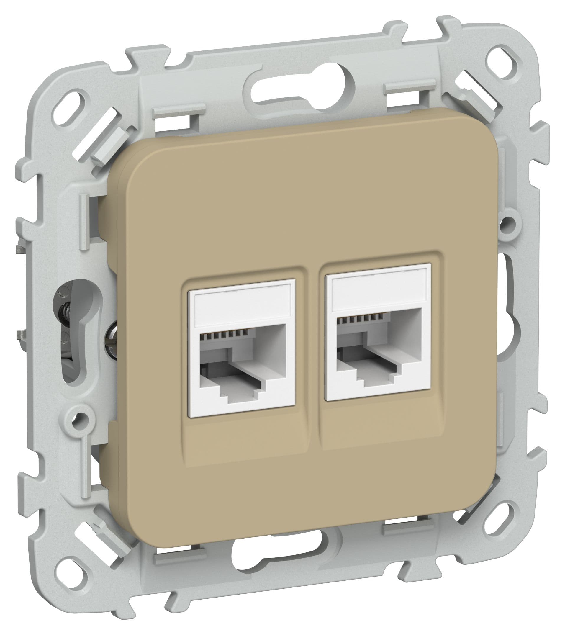 FLITE Розетка 2-местная компьютерная RJ45 категория 6 UTP РК6-2-0-ФлХ хаки IEK