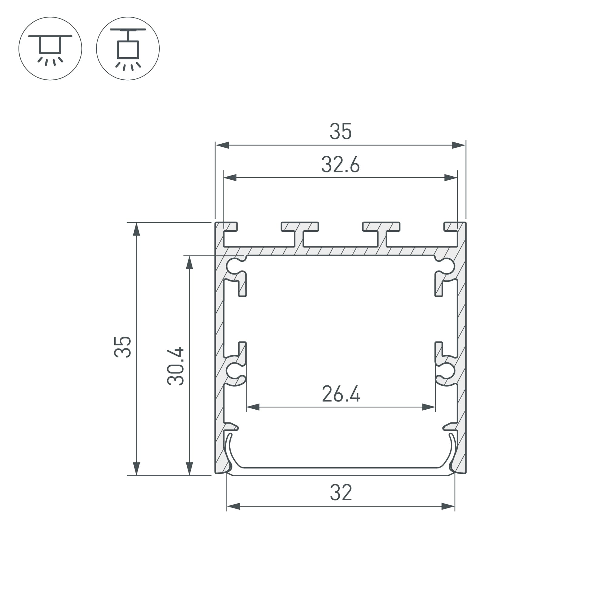 Профиль LINE-M-3535-3000 BLACK (ARL, Алюминий)