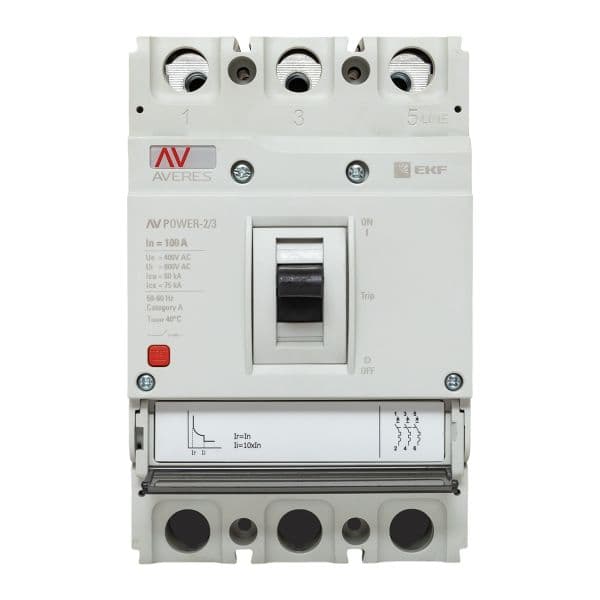 Выключатель автоматический AV POWER-2/3 100А 80kA TR AVERES