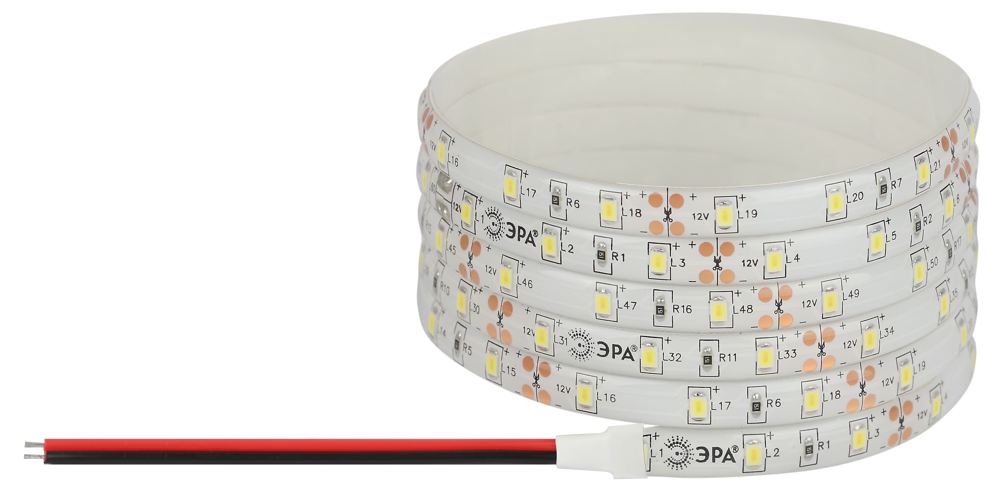 Лента светодиодная 4,8Вт/м 12В 4000К IP65 60LED/м LS2835-4,8-60-12-4000K-IP65-1 year-5m