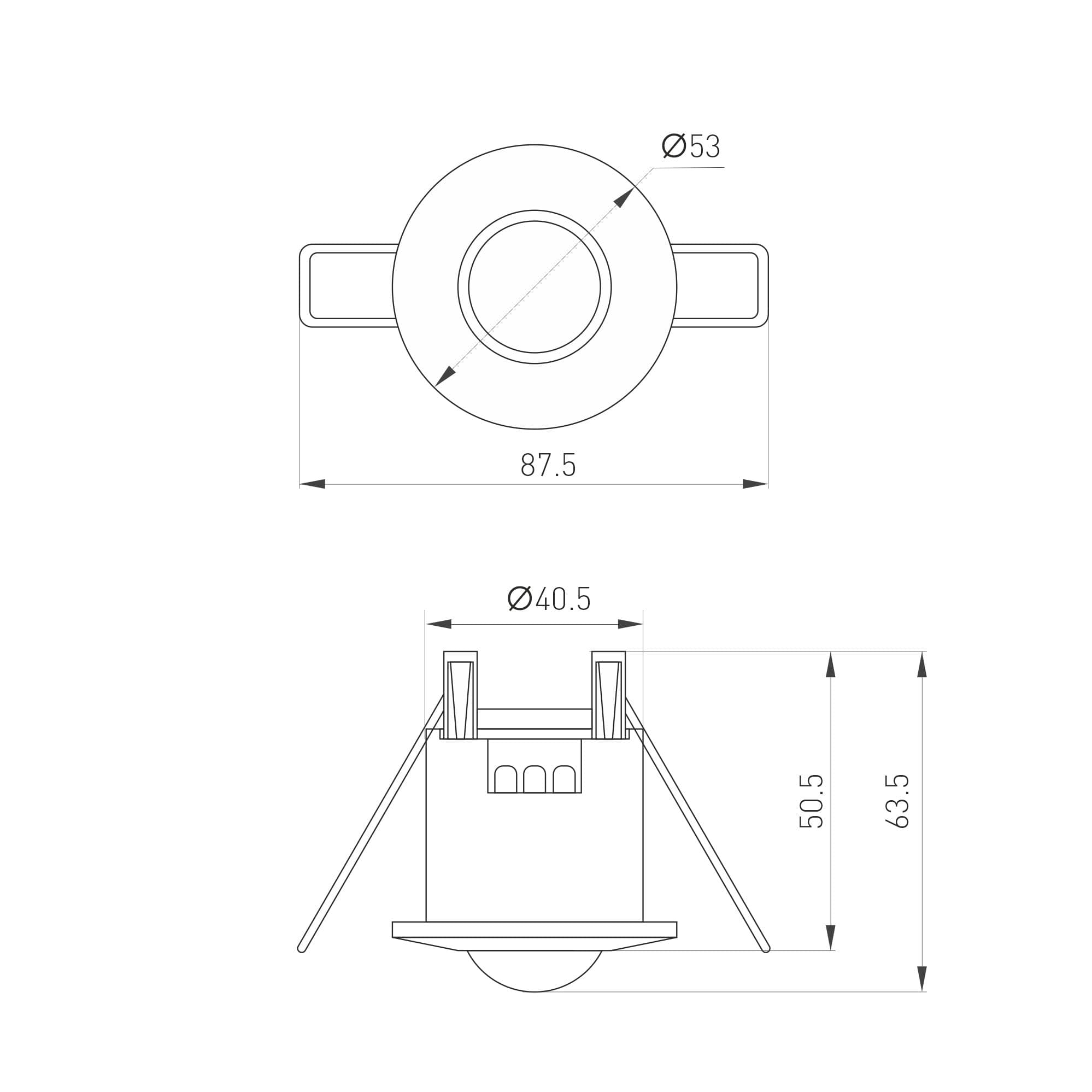 Датчик движения PRIME-PIR-BUILT-R53-200W 230V, 1.7A, MULTI, IP20 ARL, IP20 пластик, 2 года