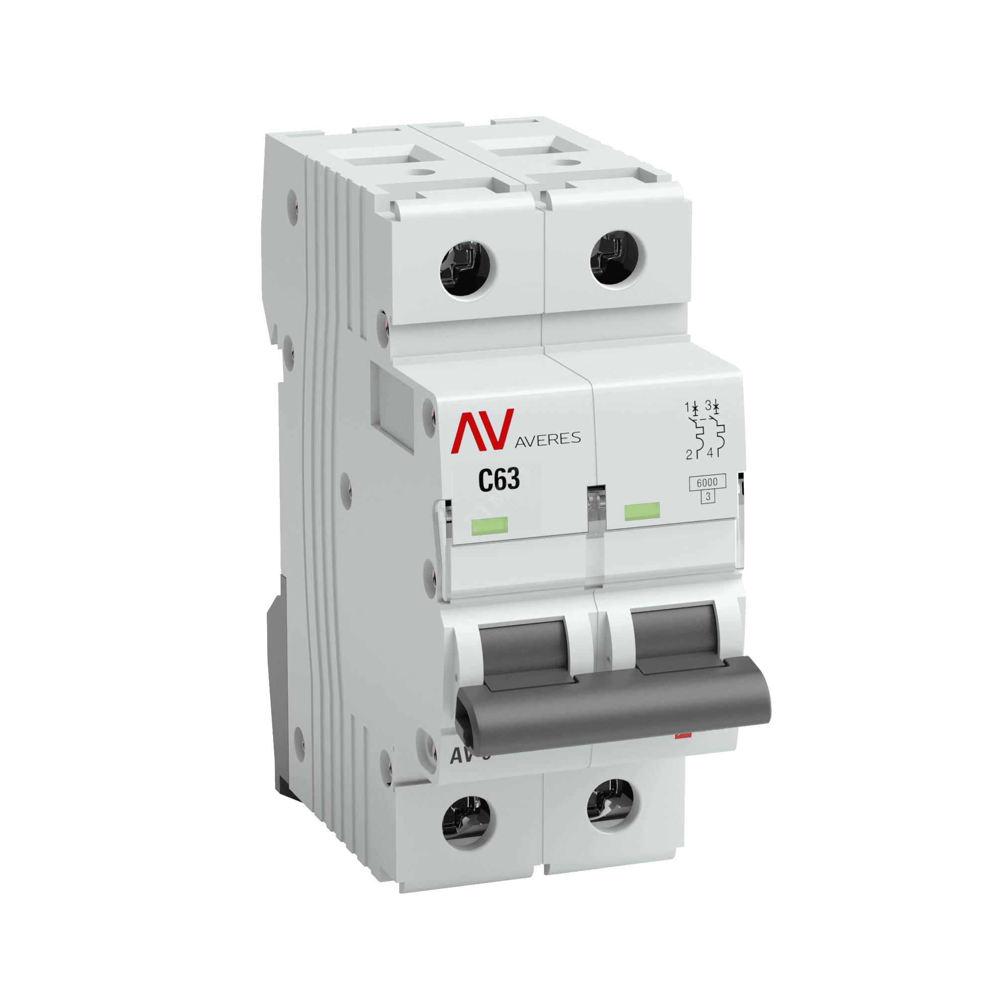 Выключатель автоматический AV-6 2P 25A (B) 6kA AVERES