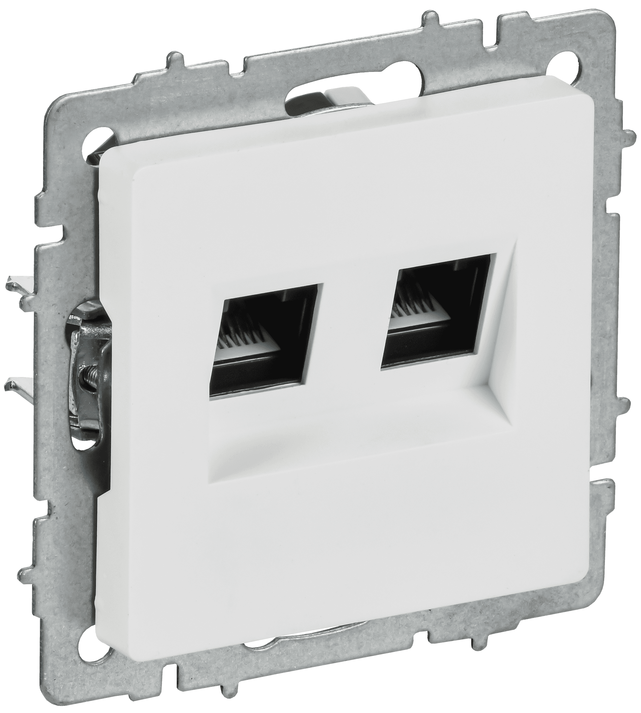BRITE Розетка компьютерная двойная RJ45 кат.6 РК11-2-БрАБ арктический белый IEK