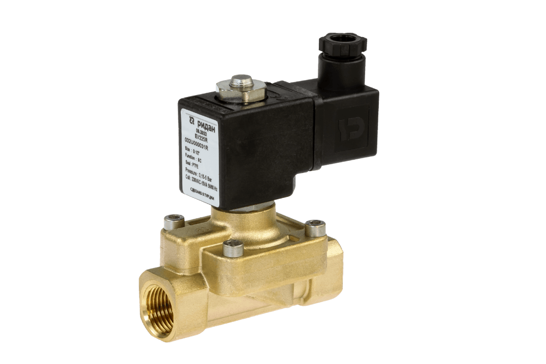 Клапан электромагнитный EV225R, G1/2, PTFE, нормально закрытый, 0,5…6 бар, с катушкой 230В, 50/60 Гц
