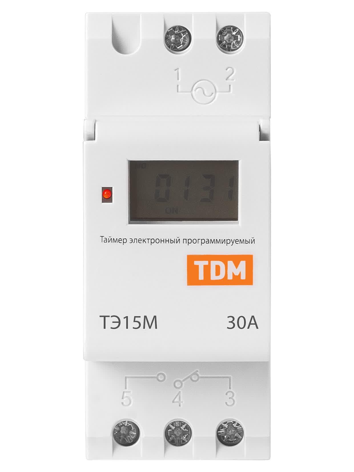 Таймер электронный ТЭ15М-1мин/7дн-32on/off-30А-DIN TDM