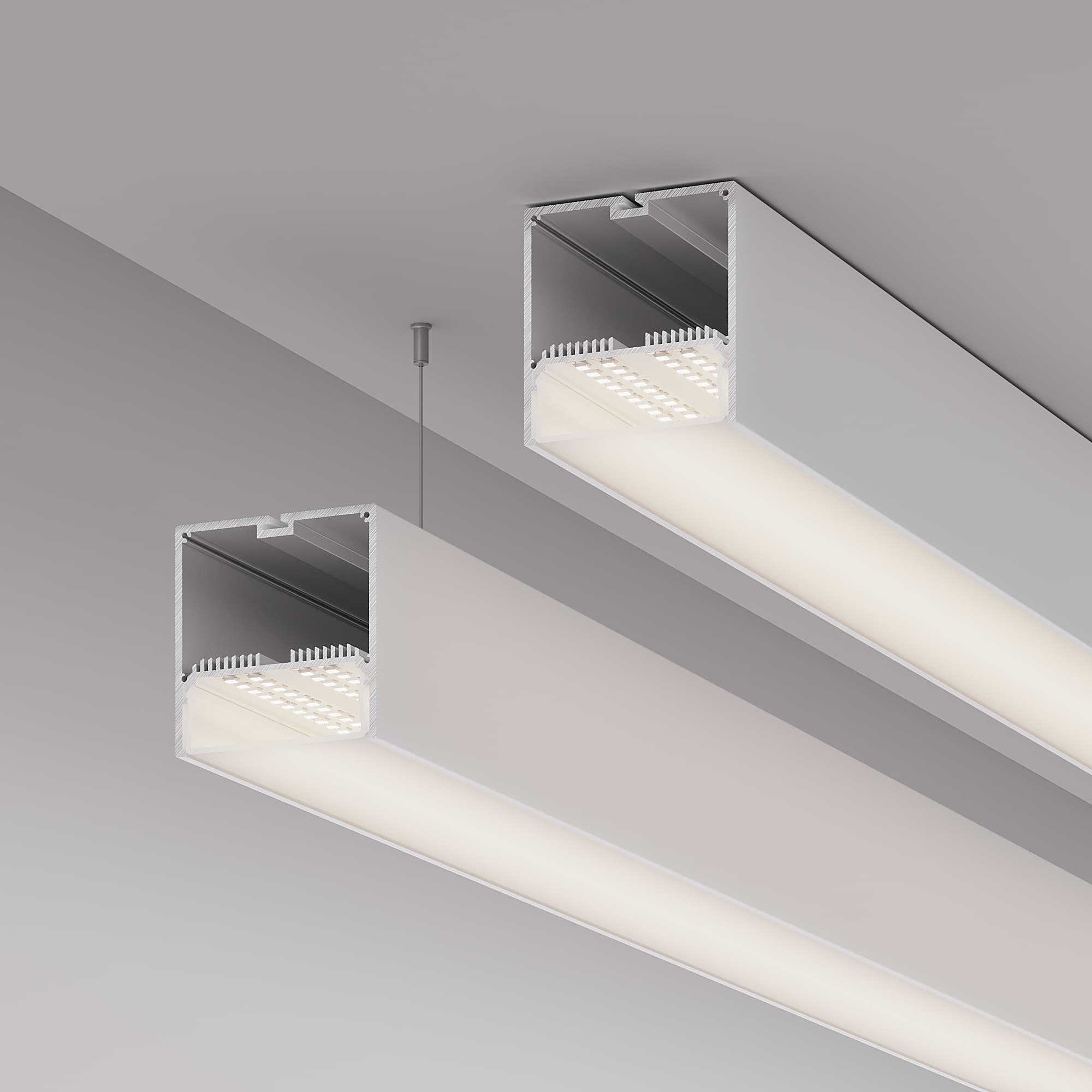 Профиль с экраном SL-LINE-7477-2500 WHITE+OPAL (ARL, Алюминий)