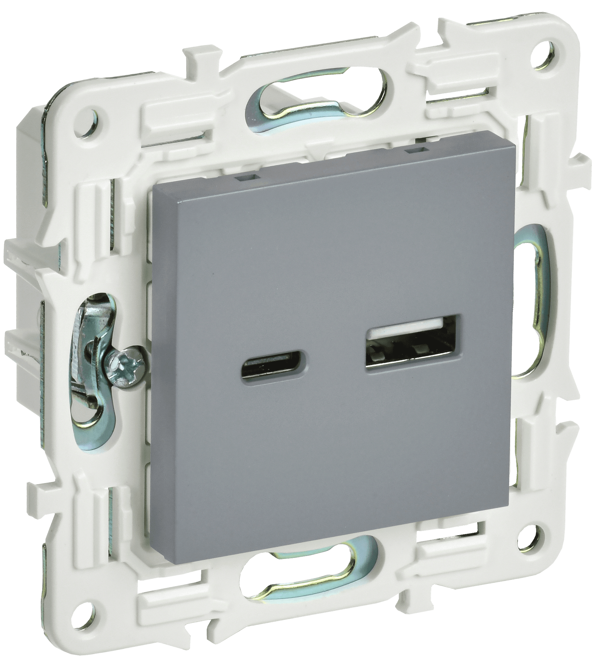SKANDY Розетка USB A+C 18Вт SK-R13Gr серый IEK