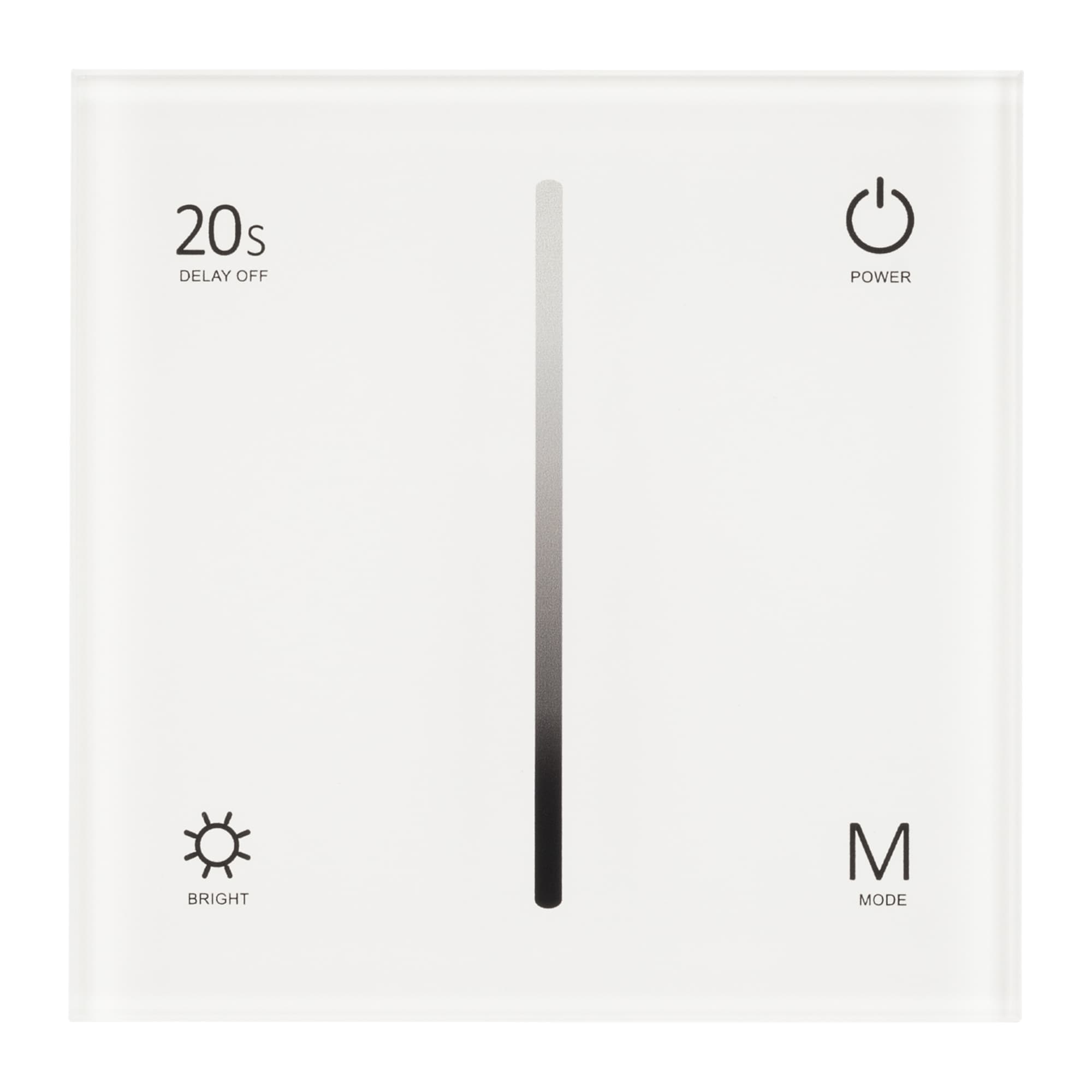 Панель SMART-P6-DIM-G-IN White 12-24V, 4x3A, Sens, 2.4G IP20 пластик, 5 лет