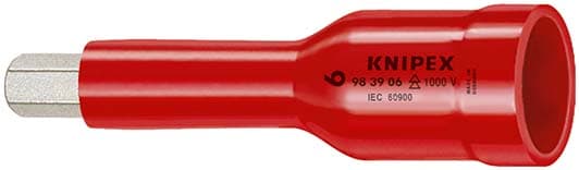 Головка торцевая VDE 1000V DR 3/8 с насадкой для винтов с внутренним шестигранником 9 мм диэлектрическая L-75 мм