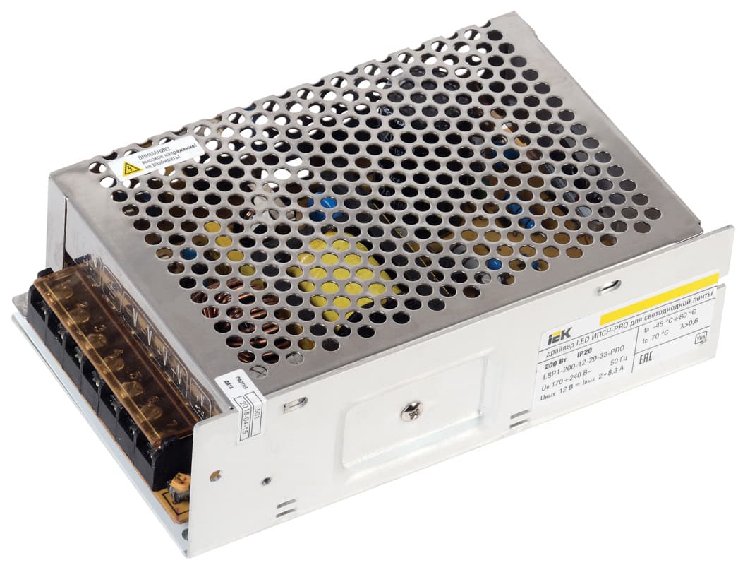 Драйвер LED ИПСН-PRO 200Вт 12 В блок - клеммы IP20