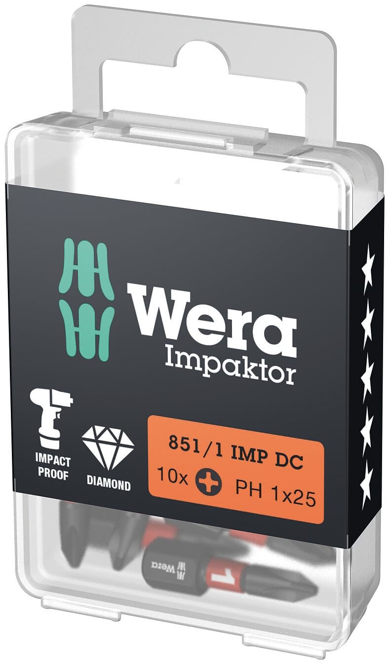 Бита ударная 851/1 IMP DC Impaktor PH алмазное покрытие хвостовик 1/4 C 6.3 PH 1X25 мм
