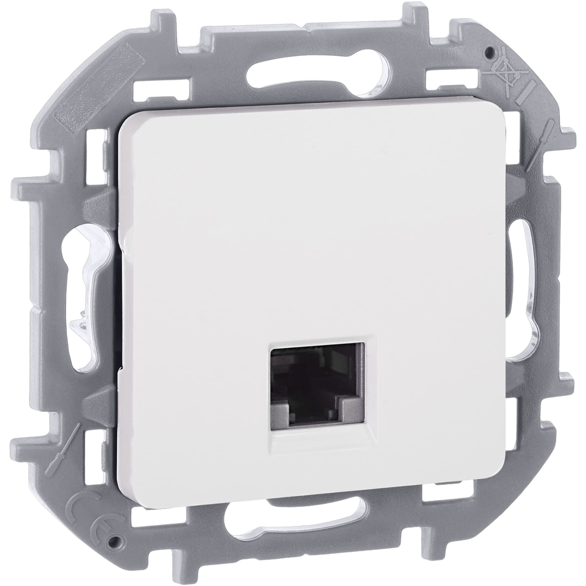 Розетка компьютерная RJ45 категория 6 UTP белый INSPIRIA