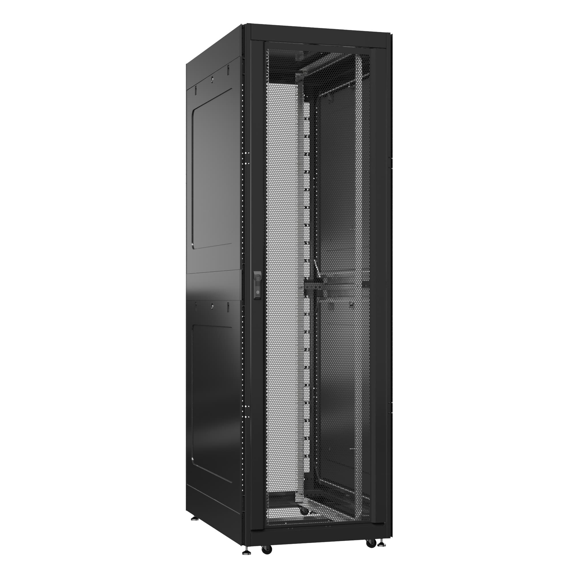 Шкаф серверный 52U 800х1200 передняя дверь: двустворчатая глухой металл IP51. задняя дверь: без. боковые панели: глухой металл. цвет: черный RAL9005 
