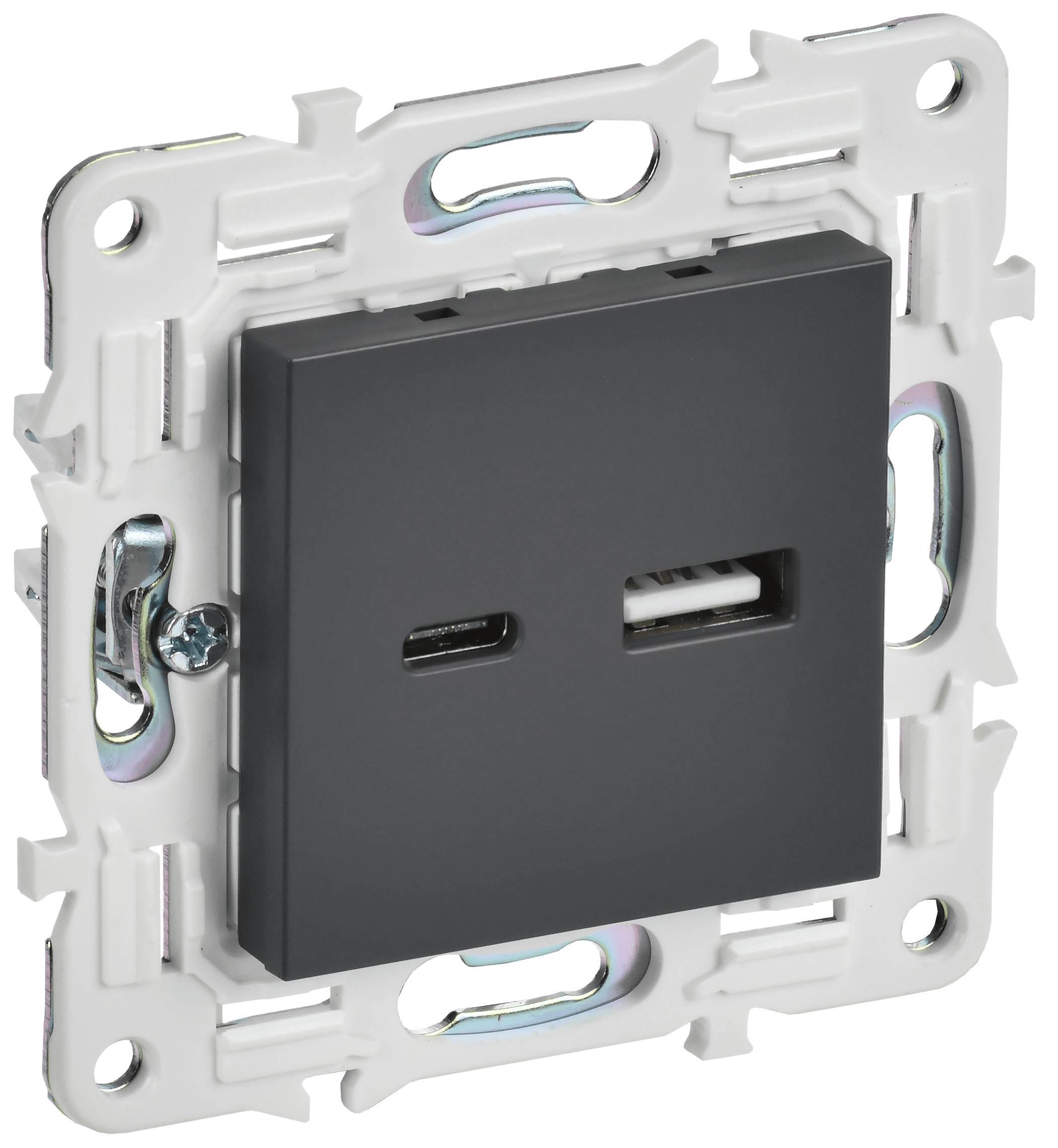 SKANDY Розетка USB A+C 18Вт SK-R13T титан IEK