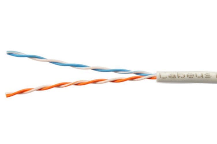 Витая пара UTP (U/UTP), категория 5e, 2 пары 0,48 мм (24 AWG), одножильный, LSZH нг(А)-HF, серый (20 м)