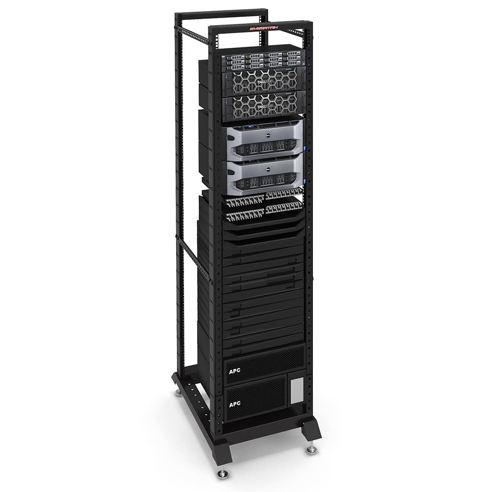 Стойка открытая серверная 45U 533x600x2062mm (ШхГхВ). двухрамная. цвет черный (RAL 9004)