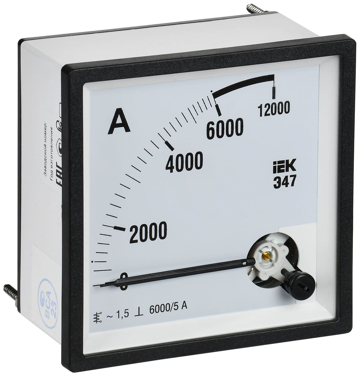 Амперметр Э47 6000/5А класс точности 1,5 96х96 мм