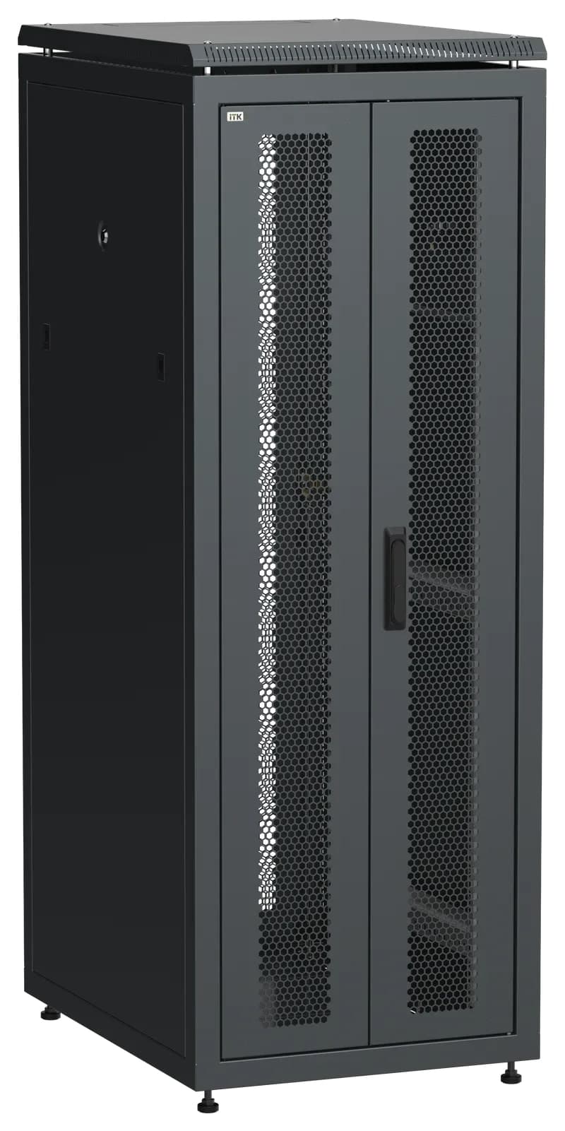 Шкаф напольный сетевой 19' LINEA N 33U 600х800мм передняя распашная перфорированная дверь задняя перфорированная черный