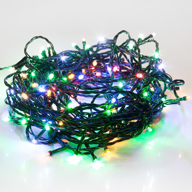 Гирлянда Твинкл Лайт 10 м, темно-зеленый ПВХ, 80 LED, мультиколор