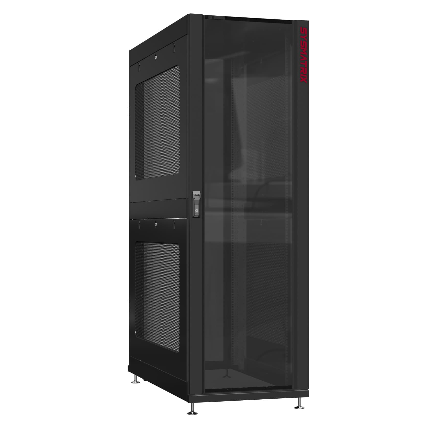 Шкаф серверный 45U 800х1070 передняя дверь: стекло IP41. задняя дверь: без. боковые панели: перфорированные. цвет: черный RAL9005