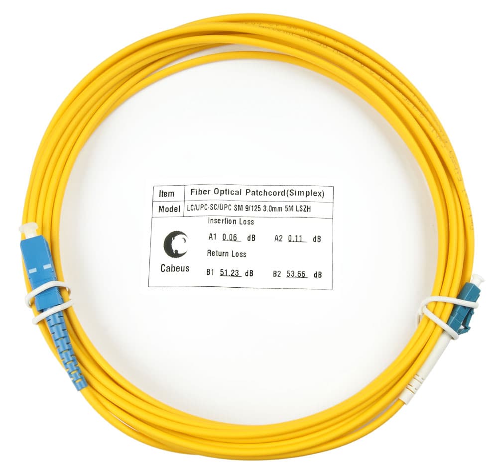 Патч-корд оптический simplex 25м LC-SC 9/125 sm LSZH