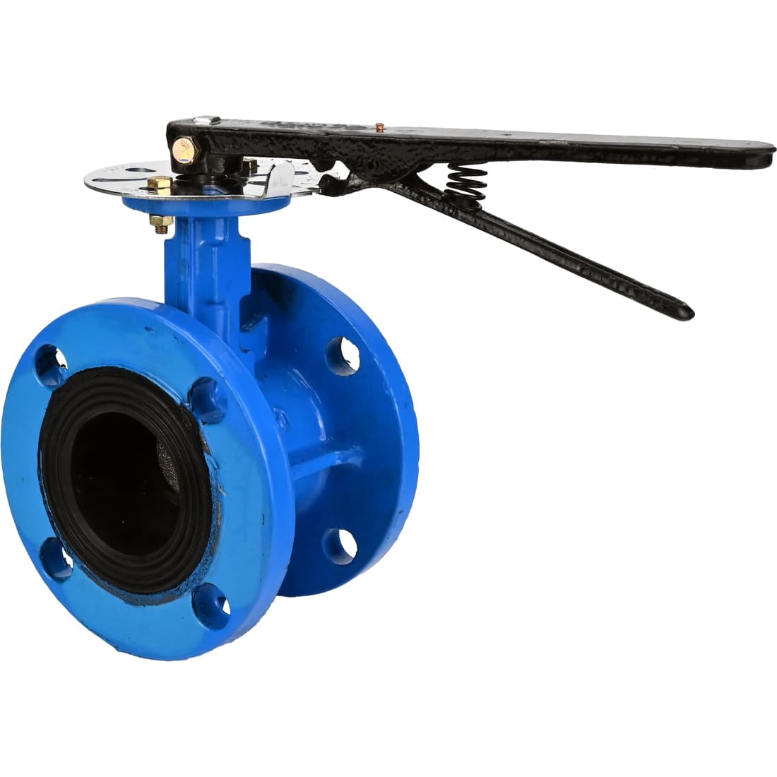 Затвор дисковый поворотный GGG40-GGG40-EPDM-2W-F-H Ду80 Ру16 фланцевый, корпус чугун GGG40, диск чугун GGG40, уплотнение EPDM, с рукояткой, с ISO-фланцем F05, квадрат штока 9х9