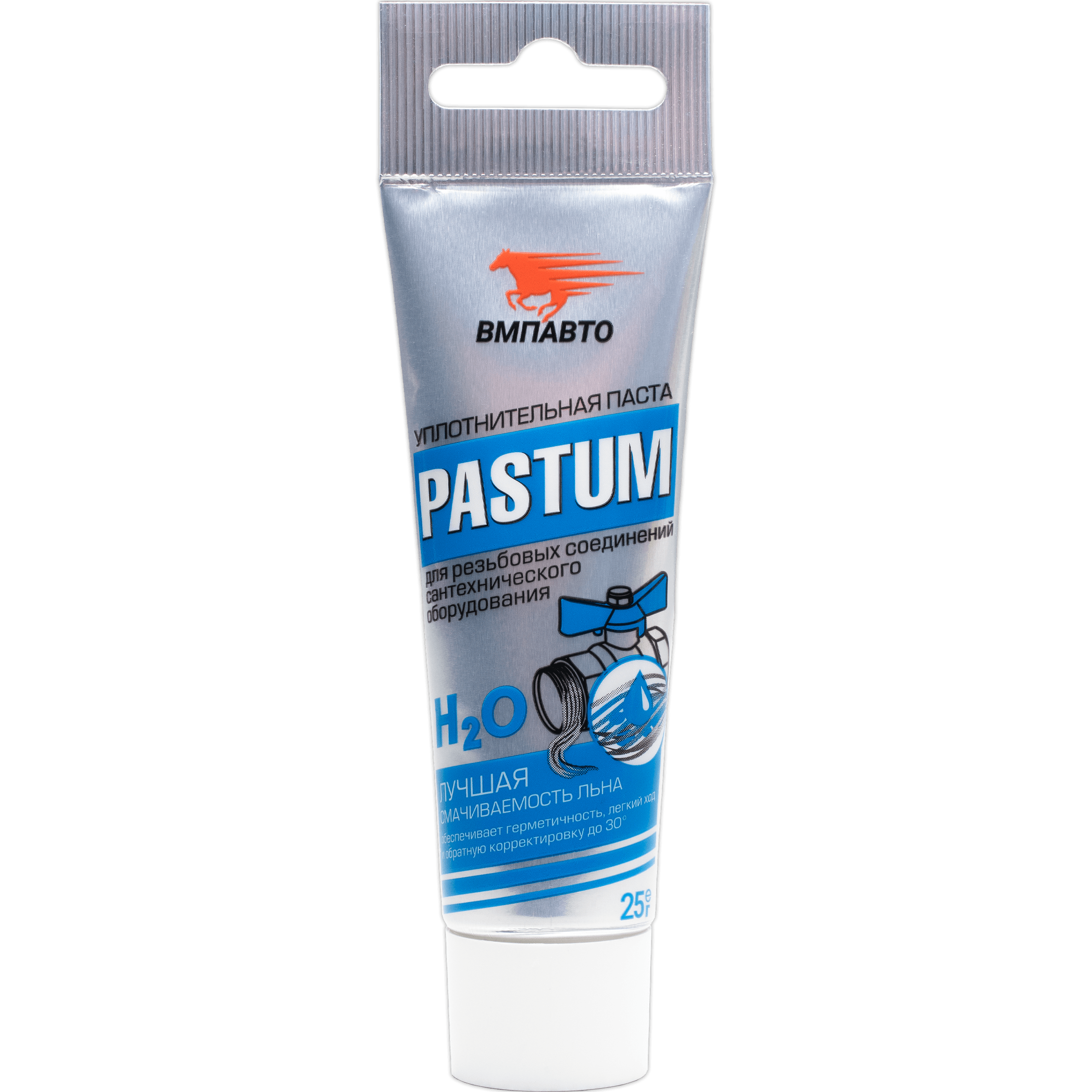 Pastum H2O, 25г туба с европодвесом Паста для уплотнения резьбовых соединений сантехнического оборудования
