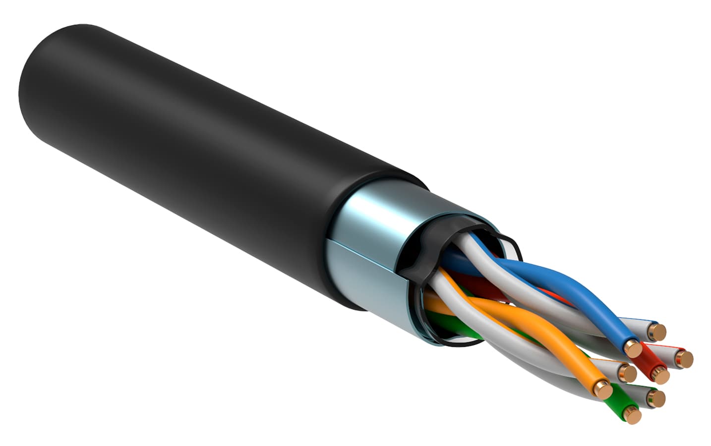 Витая пара F/UTP кат 5E 4х2х24AWG solid LSZH нг(А)-HF черный 305м