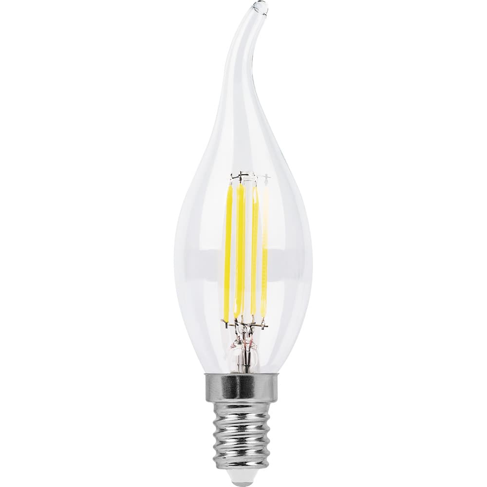 Лампа светодиодная LED 9вт Е14 белый свеча на ветру FILAMENT