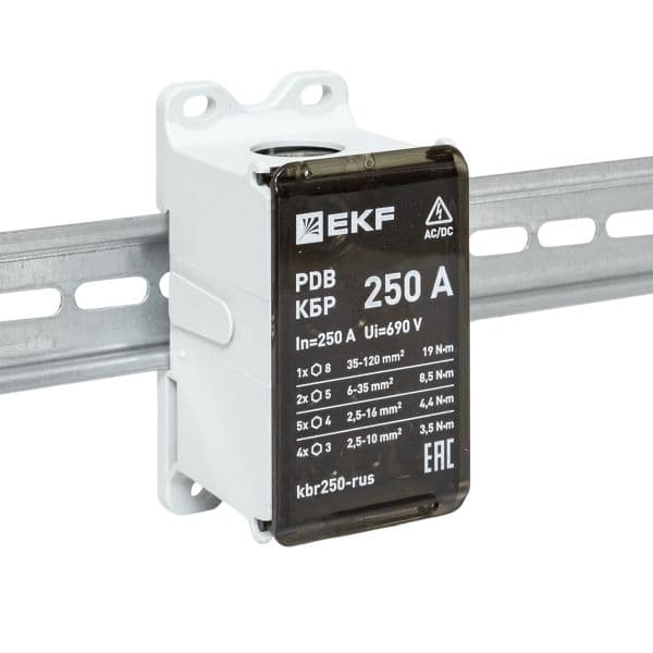 Клеммный блок распределительный КБР 250A EKF