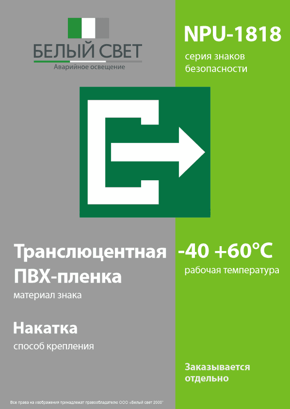 Знак безопасности NPU-1818.C07''Выход''