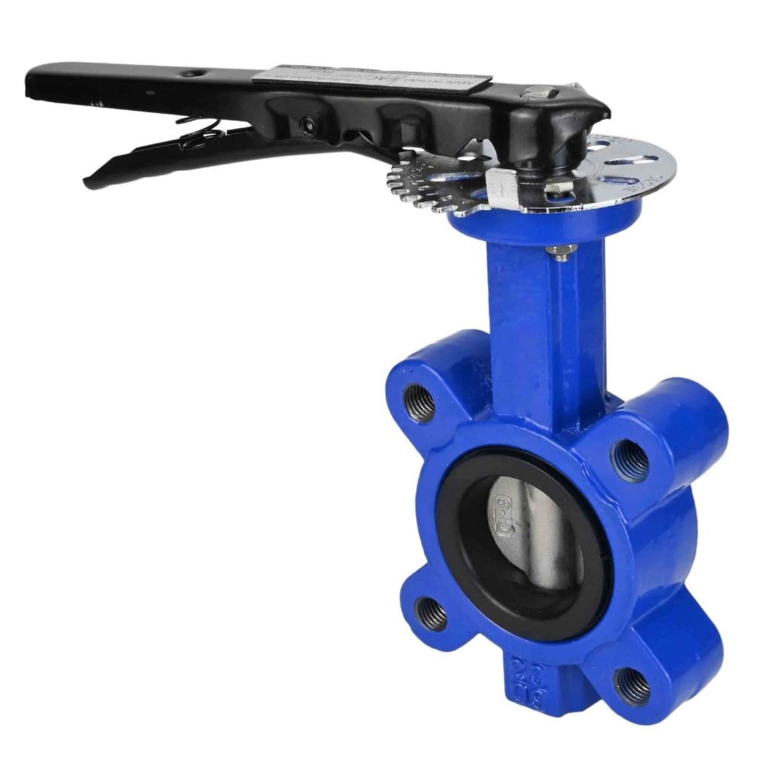Затвор дисковый поворотный QT450-QT450-NBR-2W-Fb-H Ду125 Ру16 корпус высокопрочный чугун GGG45/QT450, диск высокопрочный чугун GGG45/QT450, уплотнение NBR, с рукояткой