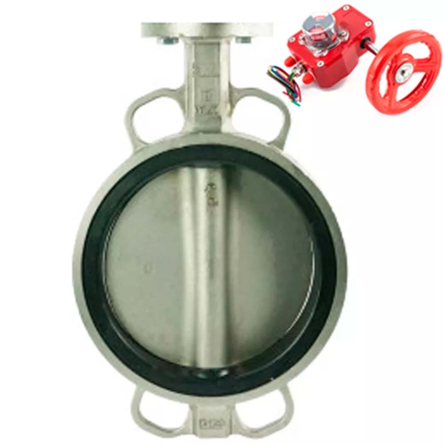 Затвор дисковый поворотный 304-304-EPDM-2W-Fb-H Ду100 Ру16, нержавеющая сталь 304, уплотнение EPDM, с редуктором HGBF-1 с индикатором положения и датчиком обратной связи