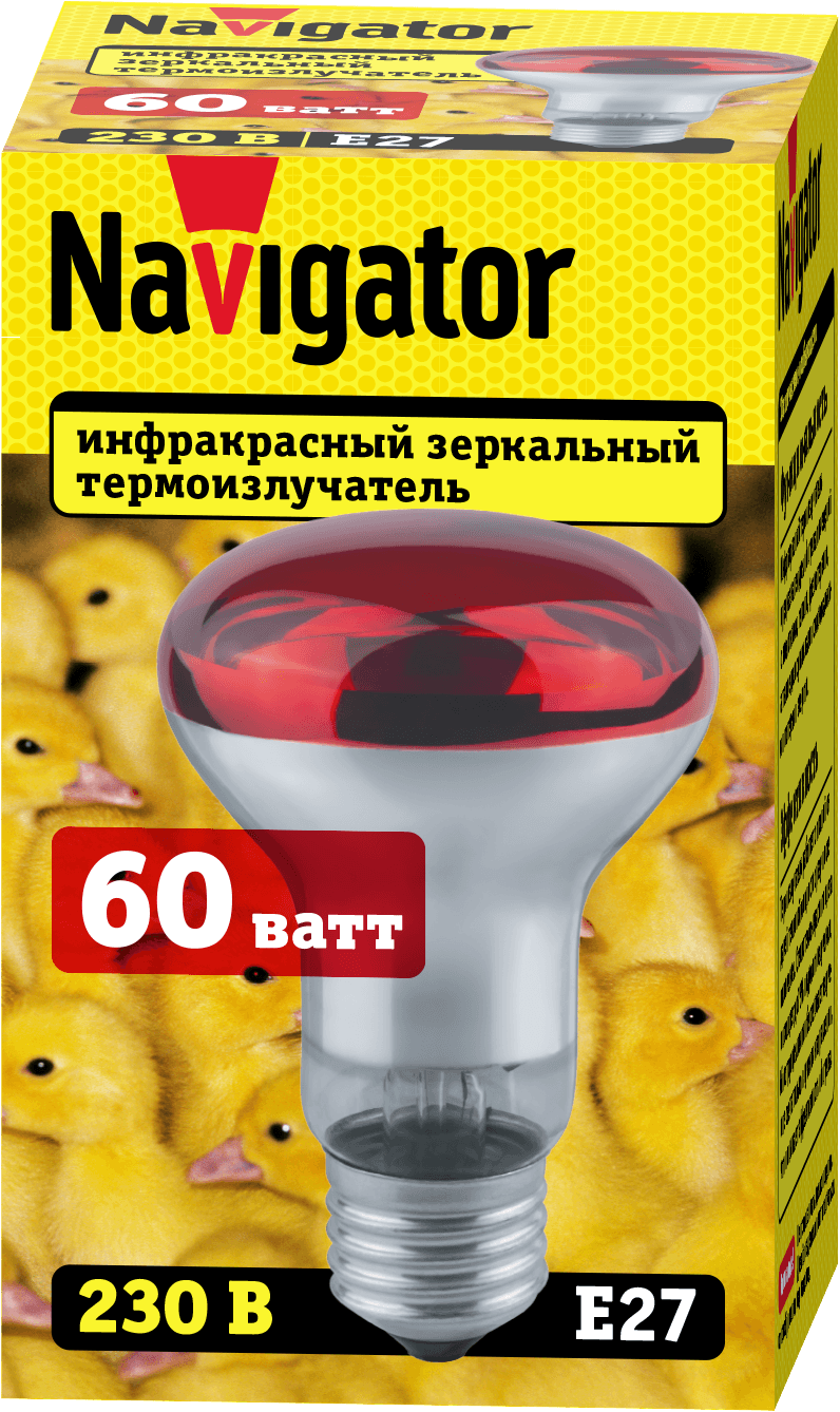Термоизлучатель РН 60вт NI-R63-60-230-E27-ИКЗК