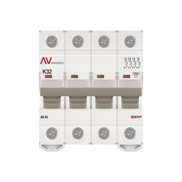 Выключатель автоматический AV-10 4P 32A (K) 10kA AVERES