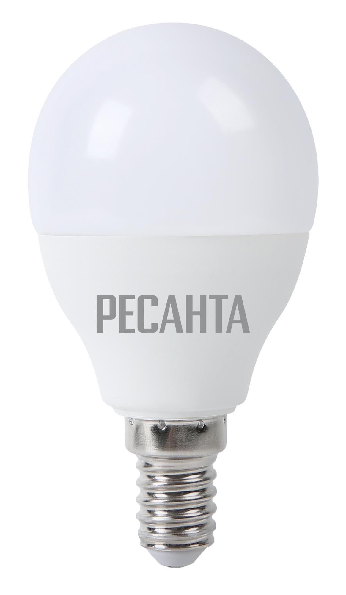 Лампа светодиодная LL-R-G45-7W-230-4K-E14 (шар, 7Вт, нейтр., Е14) Ресанта