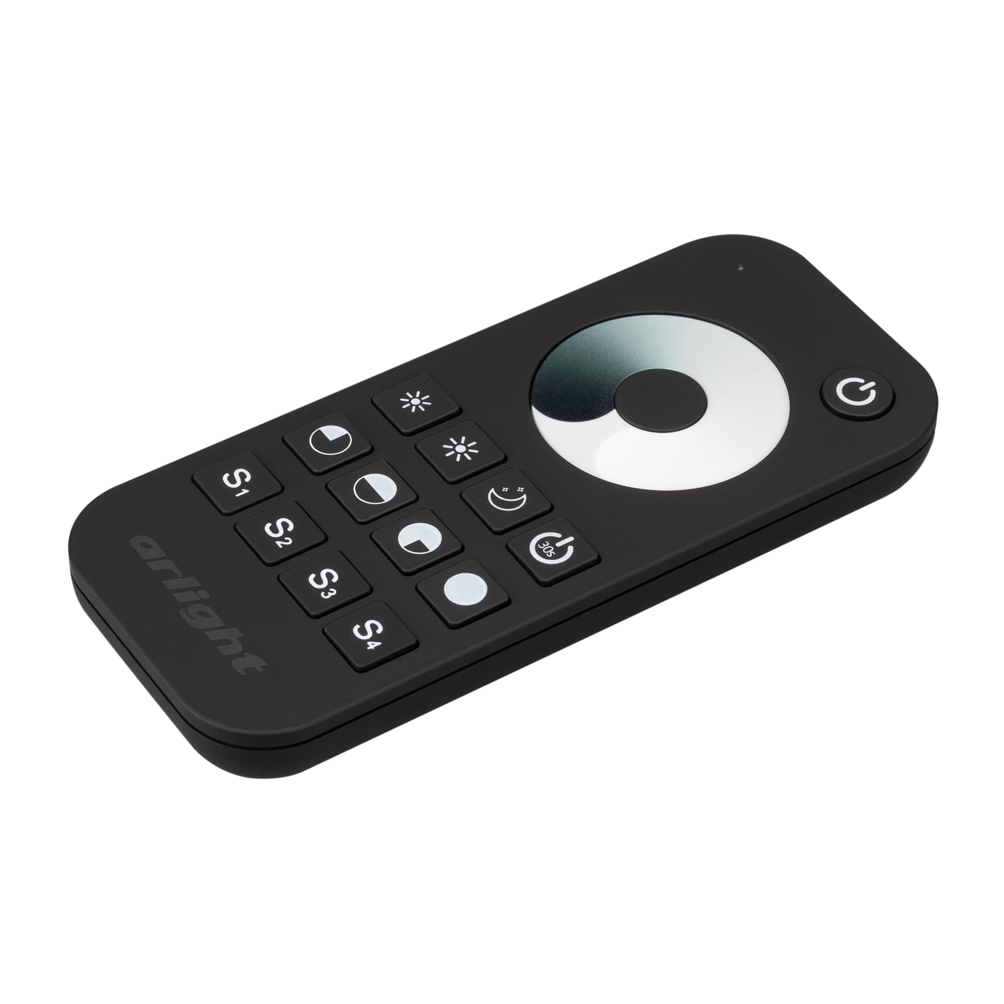 Пульт SMART-R24-DIM Black 1 зона, 2.4G ARL, IP20 пластик, 5 лет